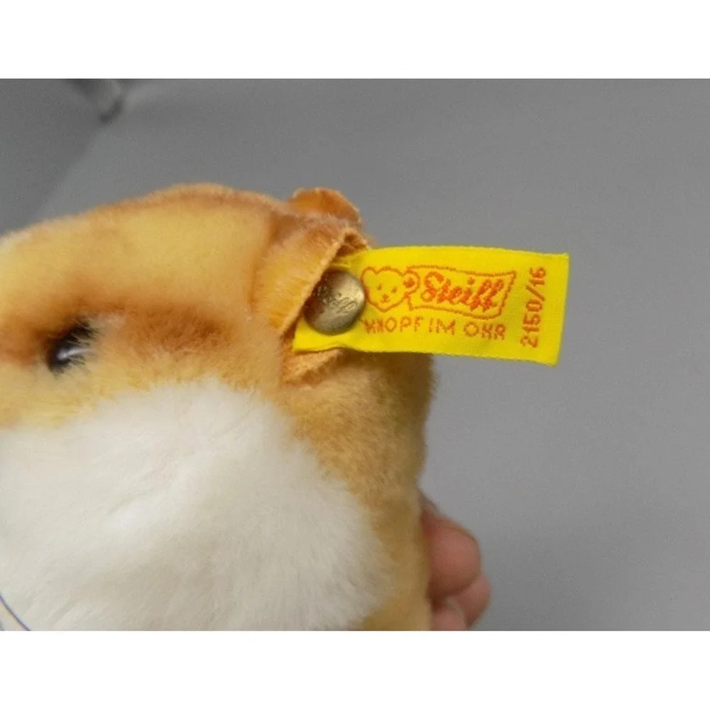 Steiff Goldy the Hamster Vintage w/ Tag Button & Ribbon W Germany PA 55 MASS 73